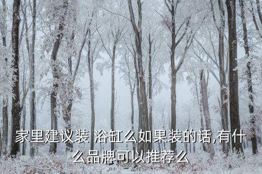 家里建議裝 浴缸么如果裝的話,有什么品牌可以推薦么