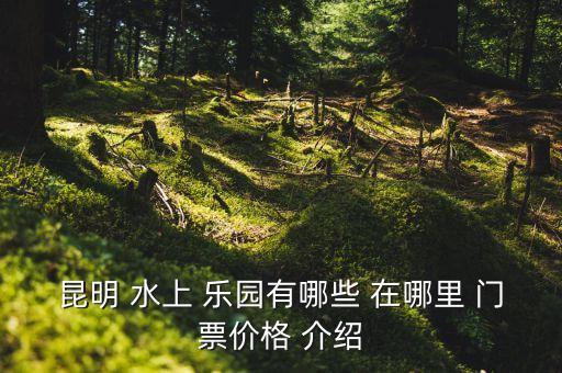 昆明 水上 樂園有哪些 在哪里 門票價格 介紹