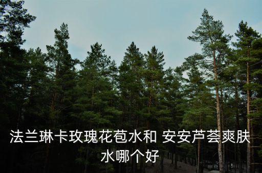 法蘭琳卡玫瑰花苞水和 安安蘆薈爽膚水哪個(gè)好