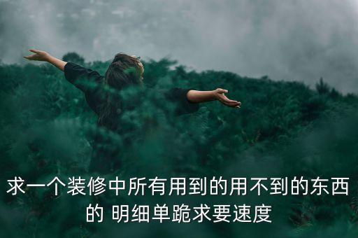 求一個(gè)裝修中所有用到的用不到的東西的 明細(xì)單跪求要速度