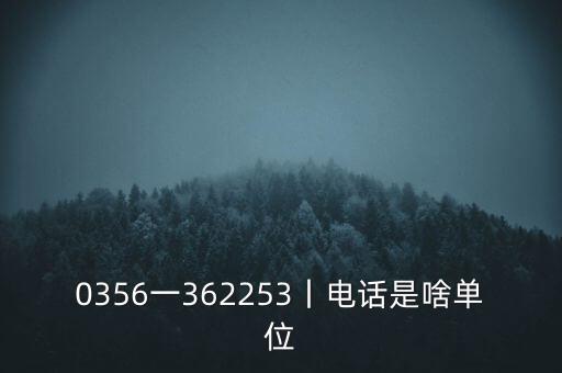0356一362253丨電話是啥單位