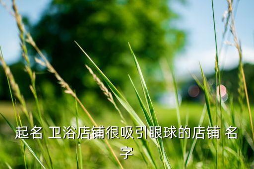 好聽的衛(wèi)浴品牌名字大全