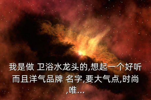 我是做 衛(wèi)浴水龍頭的,想起一個好聽而且洋氣品牌 名字,要大氣點,時尚,唯...