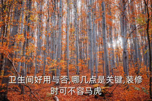 衛(wèi)生間好用與否,哪幾點(diǎn)是關(guān)鍵,裝修時可不容馬虎