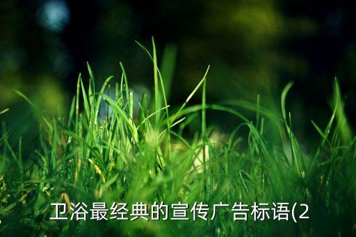  衛(wèi)浴最經(jīng)典的宣傳廣告標(biāo)語(yǔ)(2