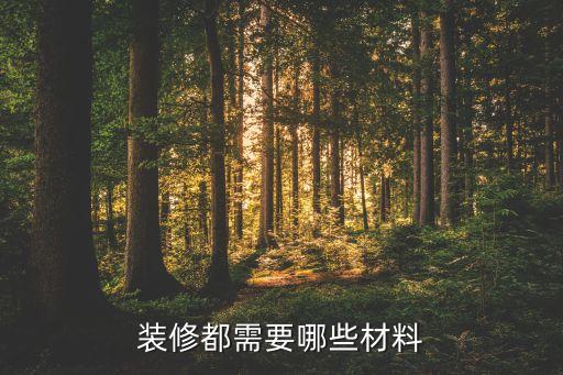 裝修都需要哪些材料