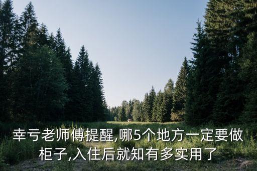 幸虧老師傅提醒,哪5個地方一定要做柜子,入住后就知有多實用了