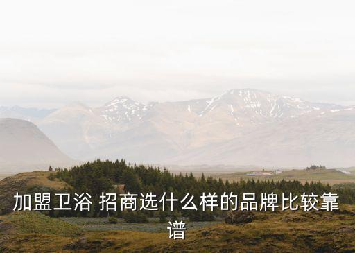 加盟衛(wèi)浴 招商選什么樣的品牌比較靠譜