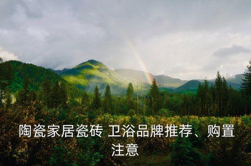  陶瓷家居瓷磚 衛(wèi)浴品牌推薦、購置注意