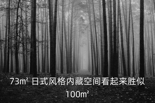 73㎡ 日式風(fēng)格內(nèi)藏空間看起來勝似100㎡