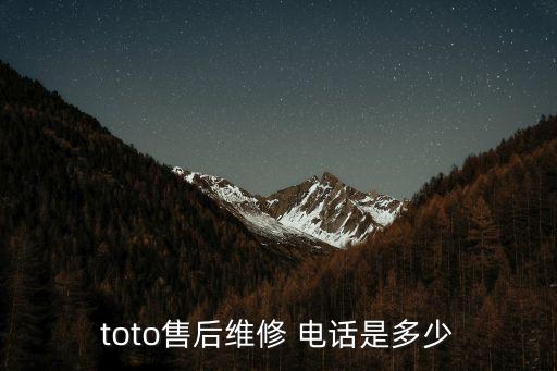 toto售后維修 電話是多少
