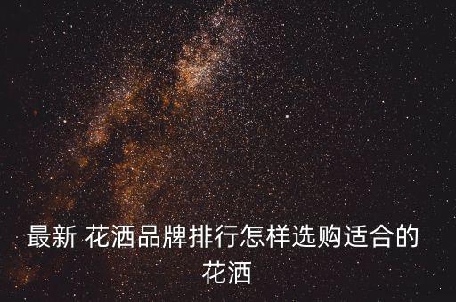 最新 花灑品牌排行怎樣選購適合的 花灑