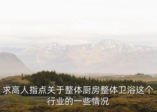 求高人指點關(guān)于整體廚房整體衛(wèi)浴這個行業(yè)的一些情況
