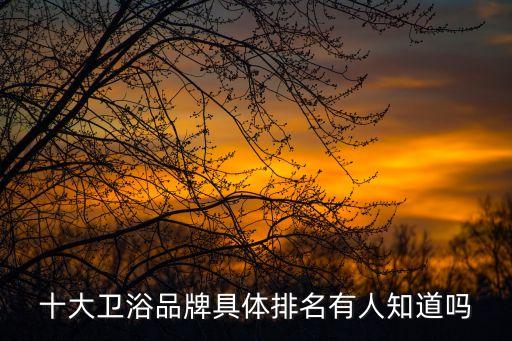 十大衛(wèi)浴品牌具體排名有人知道嗎