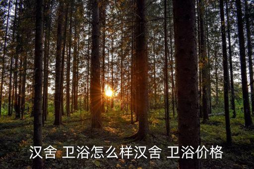 漢舍 衛(wèi)浴怎么樣漢舍 衛(wèi)浴價(jià)格