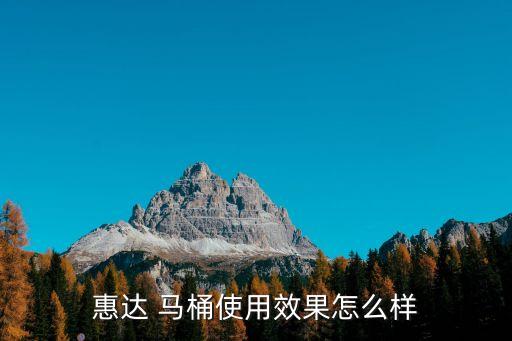 惠達(dá) 馬桶使用效果怎么樣