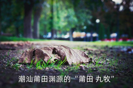 潮汕莆田淵源的“莆田 九牧”
