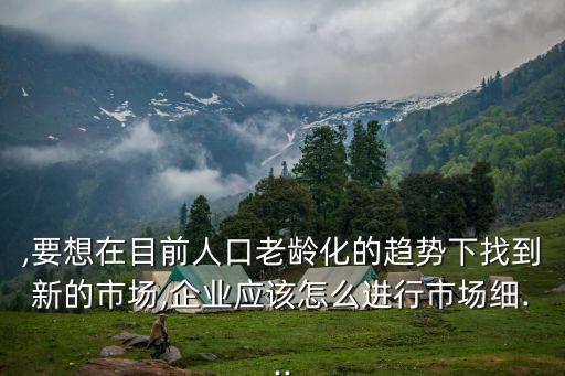 ,要想在目前人口老齡化的趨勢(shì)下找到新的市場(chǎng),企業(yè)應(yīng)該怎么進(jìn)行市場(chǎng)細(xì)...