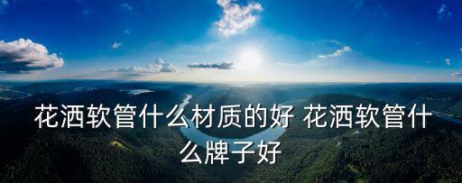  花灑軟管什么材質(zhì)的好 花灑軟管什么牌子好