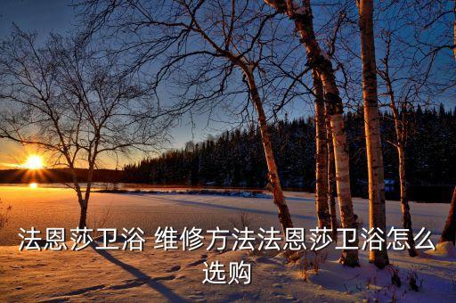 法恩莎衛(wèi)浴 維修方法法恩莎衛(wèi)浴怎么選購