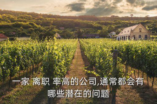 一家 離職 率高的公司,通常都會有哪些潛在的問題