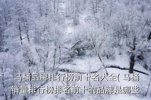  馬桶品牌排行榜前十名大全( 馬桶銷(xiāo)量排行榜排名前十的品牌是哪些