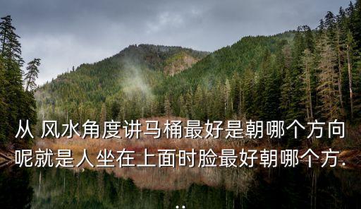 從 風(fēng)水角度講馬桶最好是朝哪個(gè)方向呢就是人坐在上面時(shí)臉最好朝哪個(gè)方...