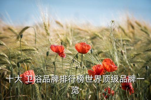 十大 衛(wèi)浴品牌排行榜世界頂級(jí)品牌一覽