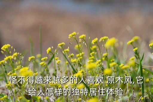 怪不得越來越多的人喜歡 原木風(fēng),它給人怎樣的獨(dú)特居住體驗(yàn)