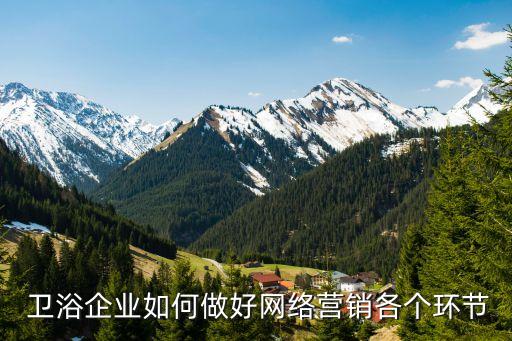  衛(wèi)浴企業(yè)如何做好網(wǎng)絡(luò)營銷各個環(huán)節(jié)