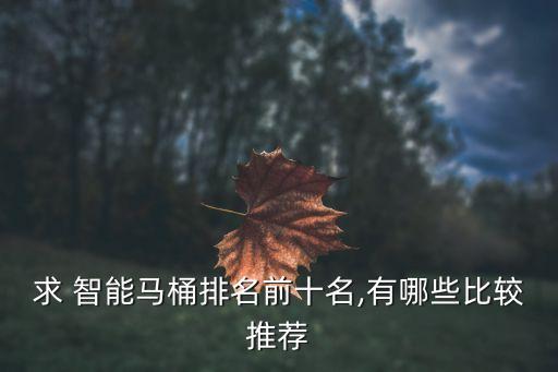 求 智能馬桶排名前十名,有哪些比較推薦