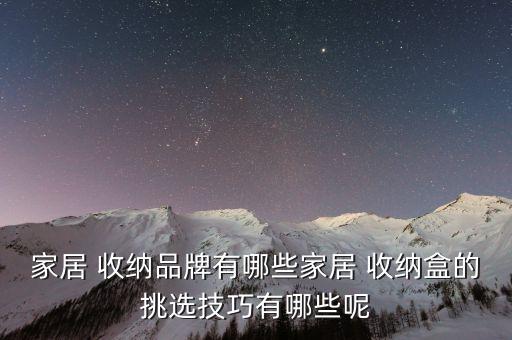 家居 收納品牌有哪些家居 收納盒的挑選技巧有哪些呢