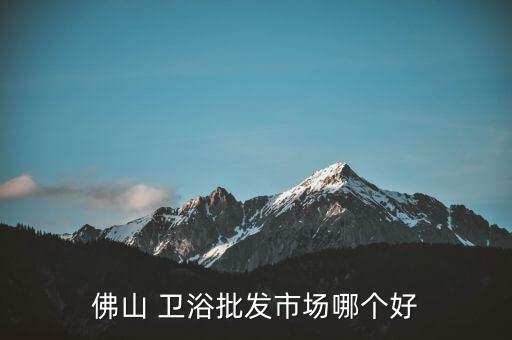 佛山 衛(wèi)浴批發(fā)市場哪個好