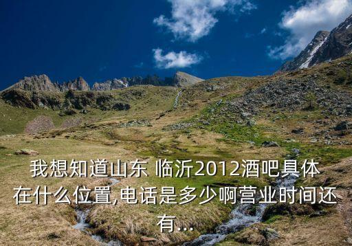 我想知道山東 臨沂2012酒吧具體在什么位置,電話(huà)是多少啊營(yíng)業(yè)時(shí)間還有...