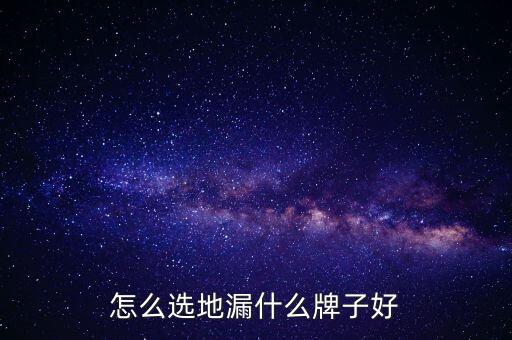怎么選地漏什么牌子好
