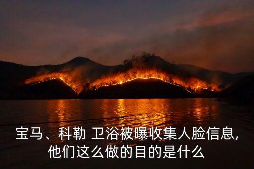 寶馬、科勒 衛(wèi)浴被曝收集人臉信息,他們這么做的目的是什么