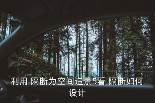 利用 隔斷為空間造景5看 隔斷如何設(shè)計(jì)