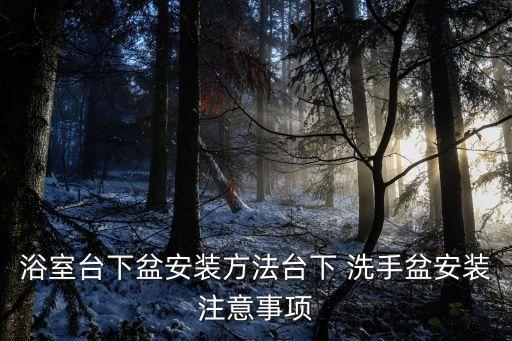 浴室臺下盆安裝方法臺下 洗手盆安裝注意事項