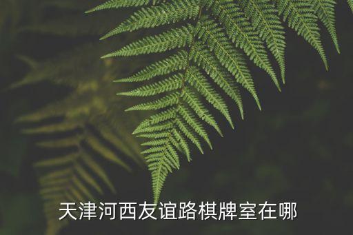  天津河西友誼路棋牌室在哪
