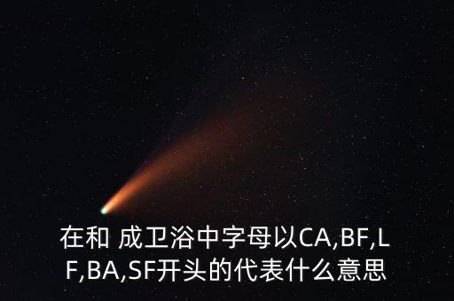 在和 成衛(wèi)浴中字母以CA,BF,LF,BA,SF開頭的代表什么意思