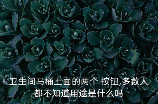 衛(wèi)生間馬桶上面的兩個(gè) 按鈕,多數(shù)人都不知道用途是什么嗎
