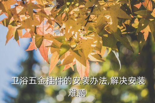  衛(wèi)浴五金掛件的安裝辦法,解決安裝難題