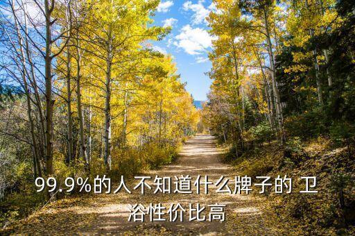 99.9%的人不知道什么牌子的 衛(wèi)浴性價(jià)比高