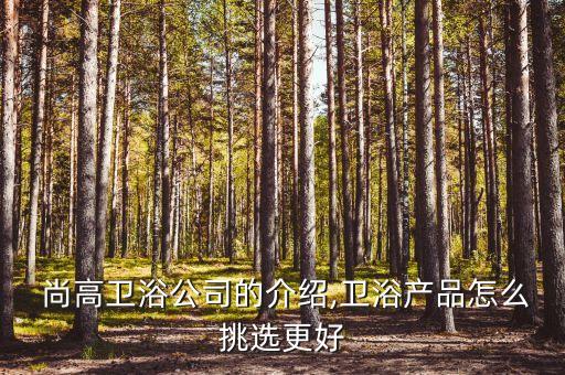  尚高衛(wèi)浴公司的介紹,衛(wèi)浴產(chǎn)品怎么挑選更好