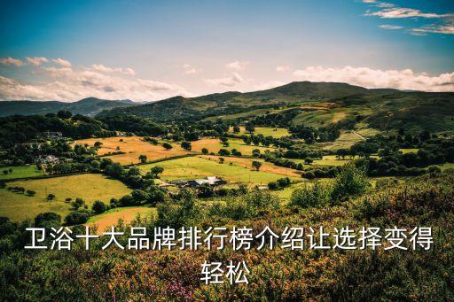  衛(wèi)浴十大品牌排行榜介紹讓選擇變得輕松