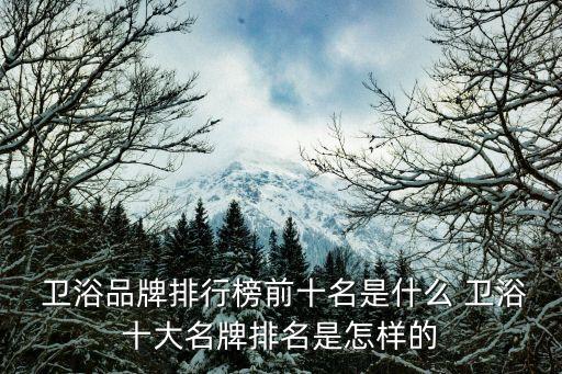  衛(wèi)浴品牌排行榜前十名是什么 衛(wèi)浴十大名牌排名是怎樣的