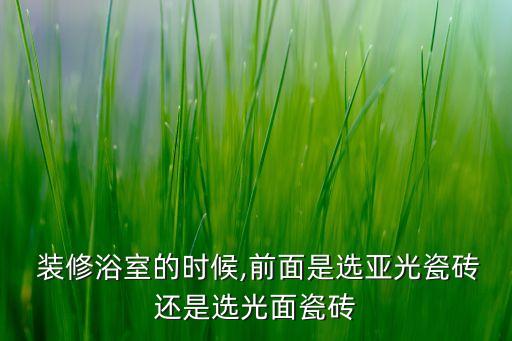  裝修浴室的時(shí)候,前面是選亞光瓷磚還是選光面瓷磚