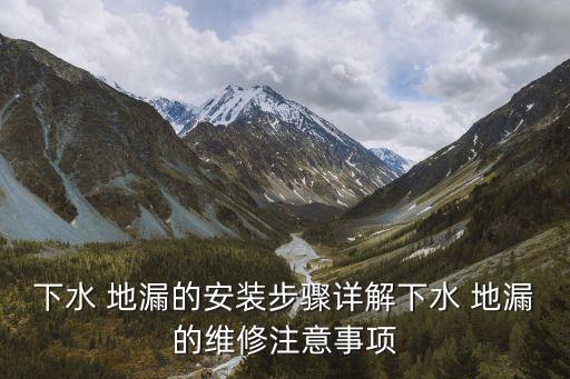 下水 地漏的安裝步驟詳解下水 地漏的維修注意事項