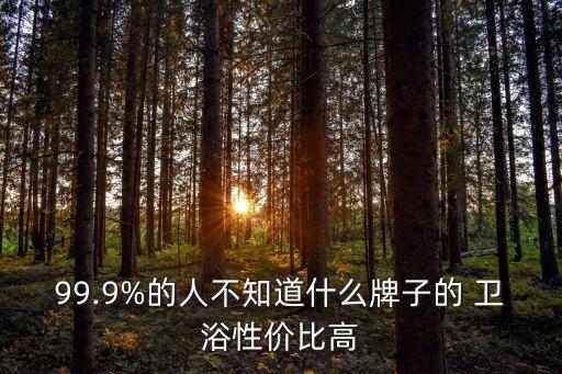 99.9%的人不知道什么牌子的 衛(wèi)浴性價比高