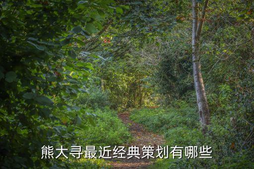熊大尋最近經(jīng)典策劃有哪些